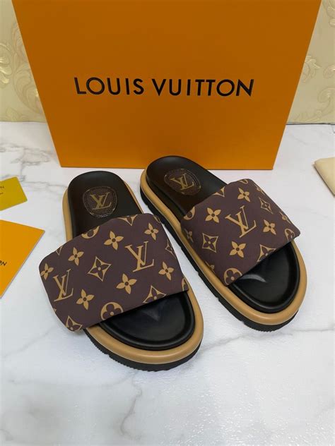 louis vuitton cushion slides|louis vuitton slides women's.